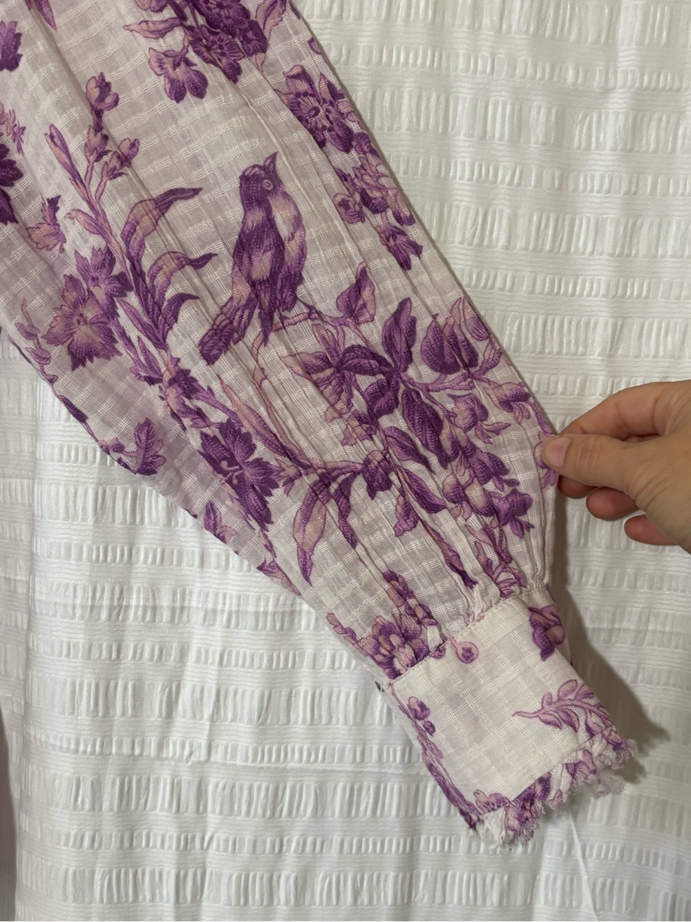 Sundance Lavender Purple & White Floral Gauzy Cotton Top, size XXL - Picture 6 of 13